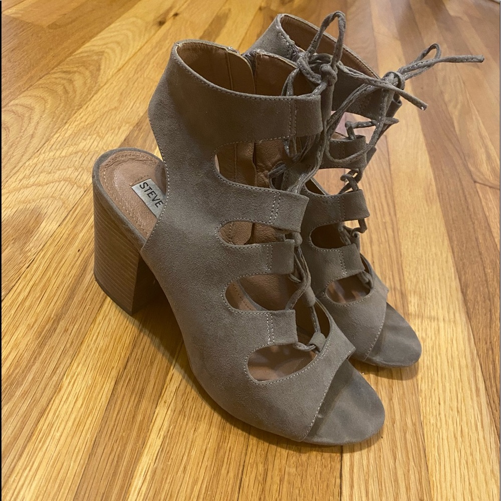 Steve Madden Lace Up Peep Toe Heels